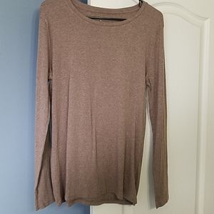 Brown Heathered Long Sleeved Top